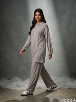 Load image into Gallery viewer, Urban Ease: Gray Jersey Hoodie Set 87442/81962