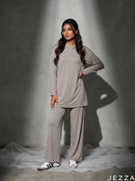 Load image into Gallery viewer, Urban Ease: Gray Jersey Hoodie Set 87442/81962