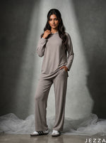 Load image into Gallery viewer, Urban Ease: Gray Jersey Hoodie Set 87442/81962