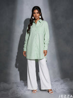 Load image into Gallery viewer, Fresh Utility: Light Green Poly Cotton Top 87131