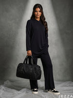 Load image into Gallery viewer, Off-Duty Mode: Black Hoodie &amp; Pant Set 87441