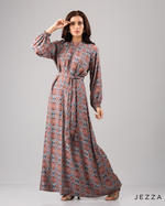 Load image into Gallery viewer, Printed Polyester Ankle Length Dress 61702