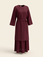 Load image into Gallery viewer, Maroon Classic Long Dress 93341