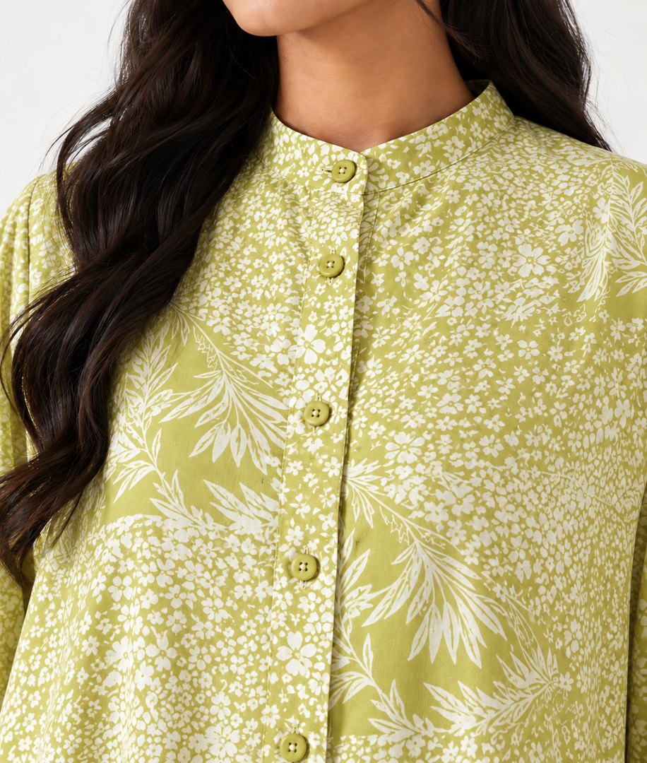 Botanical Patchwork Slub Cotton Top 93871