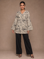 Load image into Gallery viewer, Abstract Texture: Textured Poly Cotton Below Hip Top 92831