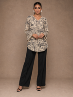 Load image into Gallery viewer, Abstract Texture: Textured Poly Cotton Below Hip Top 92831