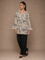 Load image into Gallery viewer, Abstract Texture: Textured Poly Cotton Below Hip Top 92831