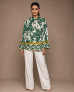 Load image into Gallery viewer, Geometric Tie: Poly Cotton Hip Top 92121