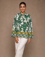 Load image into Gallery viewer, Geometric Tie: Poly Cotton Hip Top 92121