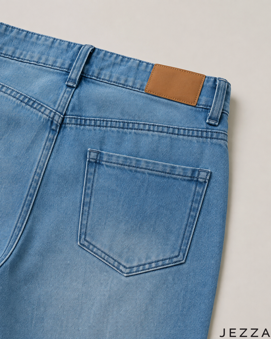 Blue Horizon: Light Blue Wide-Leg Denim Jeans DL-290 L