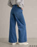 Load image into Gallery viewer, Indigo Horizon: Medium Blue Wide-Leg Denim Jeans DL-290 M