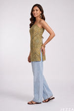 Load image into Gallery viewer, Paisley Charm: Square Neck Hip Top 90221