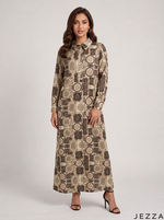 Load image into Gallery viewer, Patchwork Poetry: Satin A-Line Dress 90451