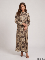 Load image into Gallery viewer, Patchwork Poetry: Satin A-Line Dress 90451