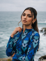 Load image into Gallery viewer, Coastal Motion: Geometric Swimwear Set 89792