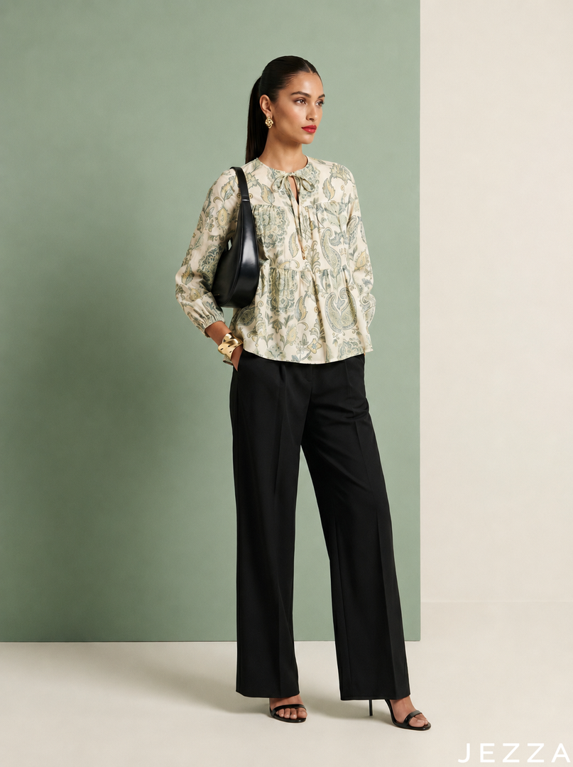 Boho Scroll: Paisley Rayon Hip Top 86731