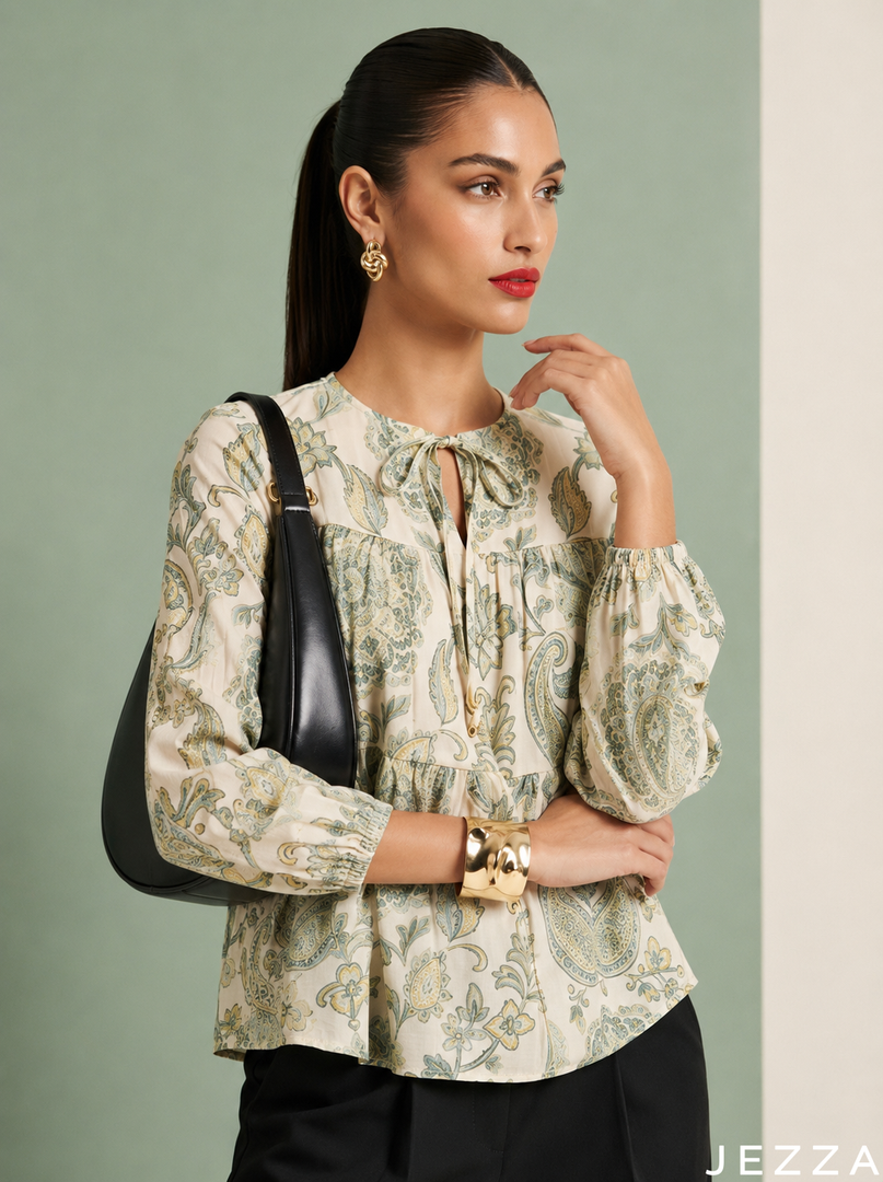 Boho Scroll: Paisley Rayon Hip Top 86731
