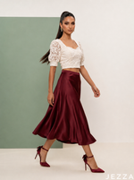 Load image into Gallery viewer, Sheer Ivory: Off White Organza Crop Top 87271