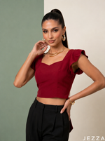 Load image into Gallery viewer, Scarlet Charm: Red Cotton Crop Top 86931