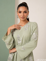 Load image into Gallery viewer, Glow Garden: Green Embroidered Maxi Dress 83241