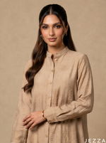 Load image into Gallery viewer, Desert Sand: Mandarin Collar Knee Top 77671