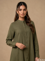 Load image into Gallery viewer, Moss Grove: Mandarin Collar Knee Top 76601