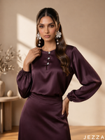 Load image into Gallery viewer, Mahogany Silk: Satin Co-Ord Ensemble 82372