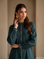 Load image into Gallery viewer, Deep Terrain: Jungle Green A-Line Dress 82761