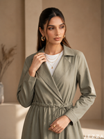 Load image into Gallery viewer, Earthline: Moss Green Midi Top 78031