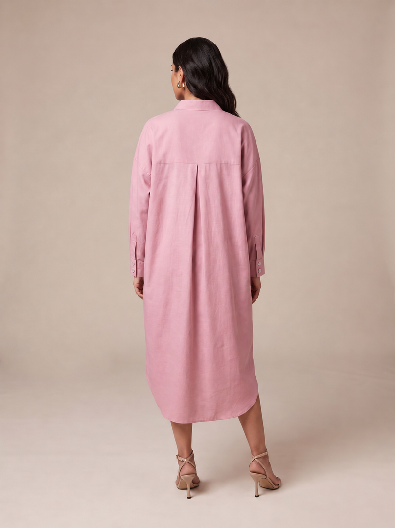 Light Pink Collared Midi Top 92402