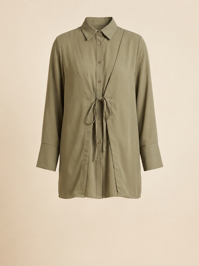 Olive Collared Top 90011
