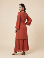 Load image into Gallery viewer, Burnt Orange Classic Long Dress 93342