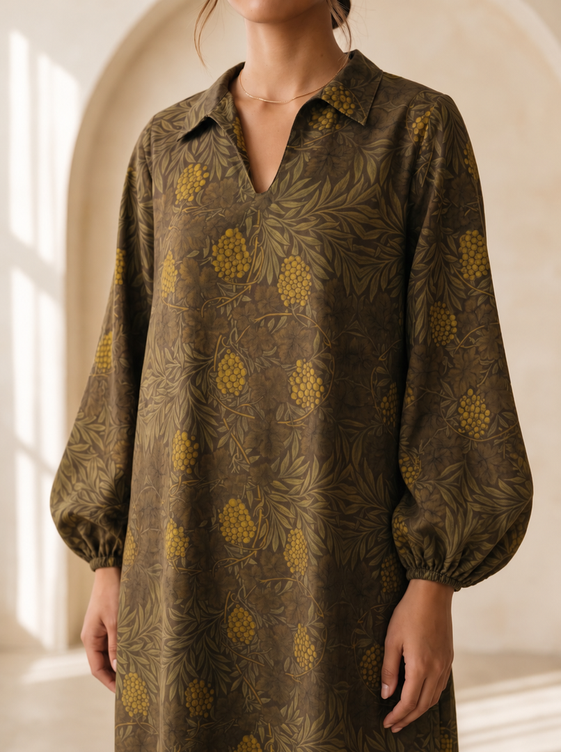 Abstract Leaves Print Midi Top 94531