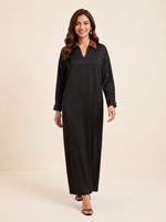 Load image into Gallery viewer, Satin Contrast Panel Relaxed Maxi Dress 89981