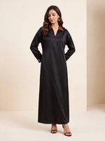 Load image into Gallery viewer, Satin Contrast Panel Relaxed Maxi Dress 89981