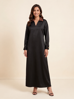 Load image into Gallery viewer, Satin Contrast Panel Relaxed Maxi Dress 89981