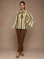 Load image into Gallery viewer, Stripe Tie: Poly Cotton Hip Top 92111