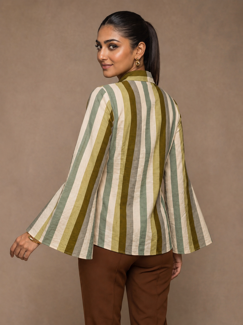 Stripe Tie: Poly Cotton Hip Top 92111