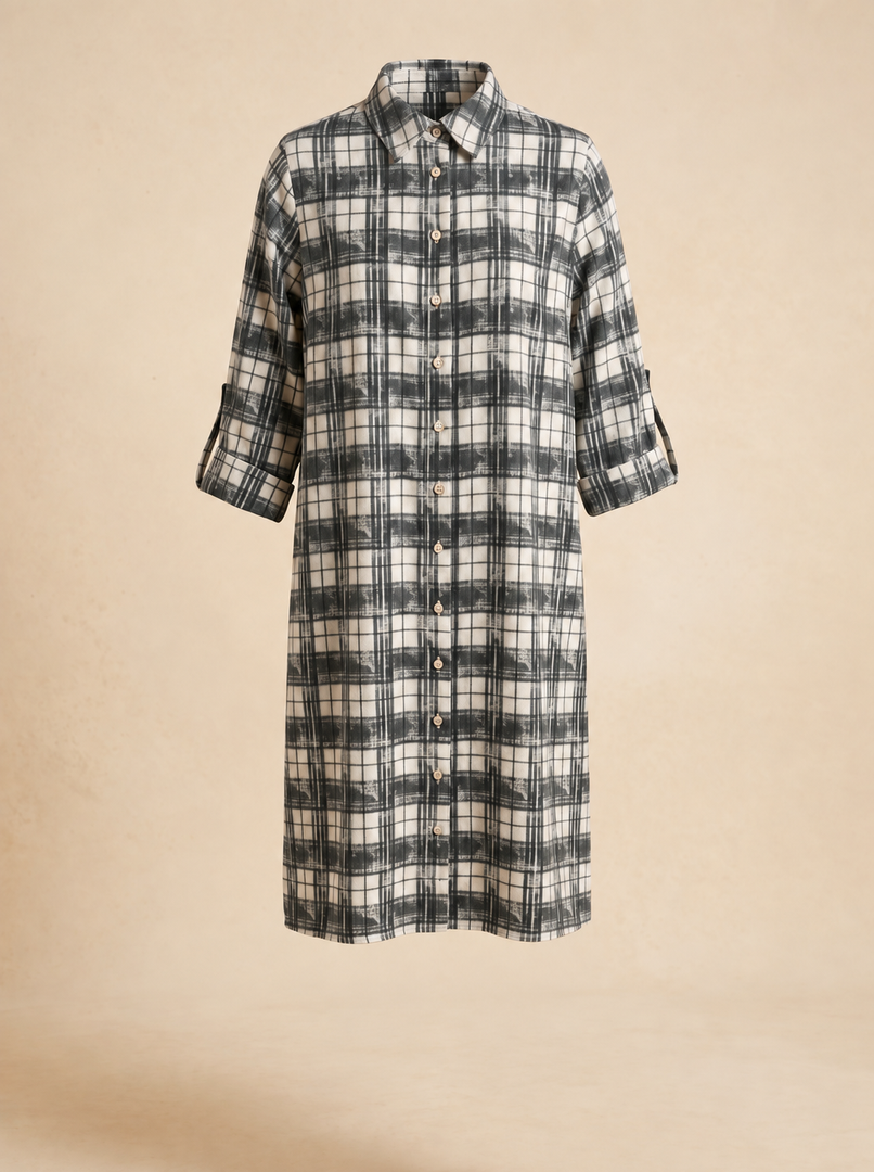 Abstract Print Longline Top 92764