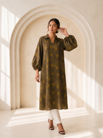 Load image into Gallery viewer, Abstract Leaves Print Midi Top 94531