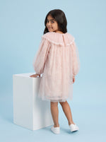 Load image into Gallery viewer, Pink Petal: Net &amp; Cutlon Kids Frock 89341