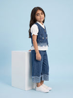 Load image into Gallery viewer, Blue Classic: Denim Kids Top &amp; Pant Set 89951