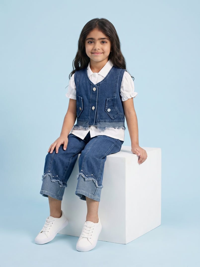 Blue Classic: Denim Kids Top & Pant Set 89951