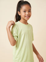Load image into Gallery viewer, Rib Round Neck Light Green T-Shirt 87961
