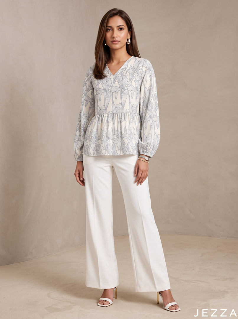 Botanic Drift: Floral Rayon Hip Top 86701