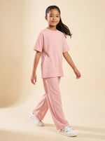 Load image into Gallery viewer, Rib Round Neck Light Pink T-Shirt 87962