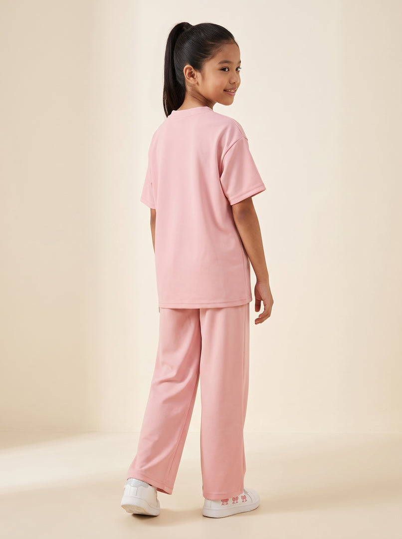 Rib Relaxed Ankle Light Pink Pant 87972