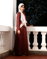 Load image into Gallery viewer, Crushed Satin Color-Block Long Sleeve Maxi Dress 59761