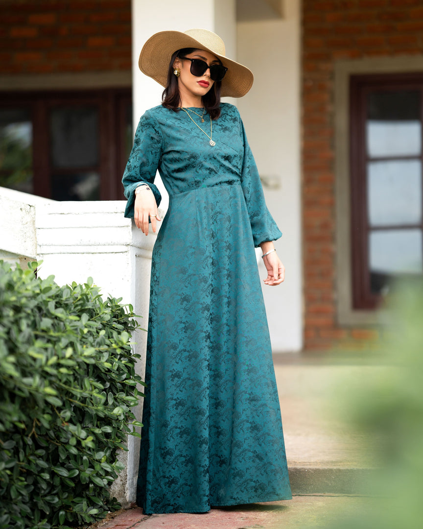 Brocade Satin Ankle-Length Dress 60411