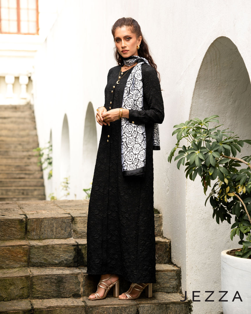Brocaded A-Line Dress 48271
